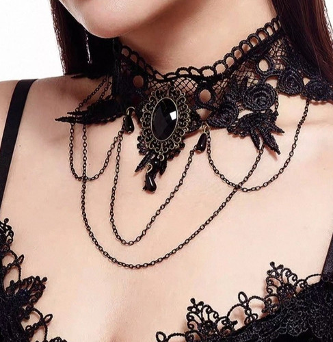 Goth black lace - goth, multi