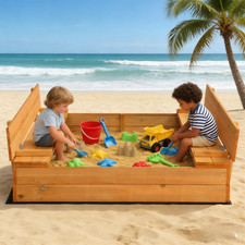 Wooden Sandbox with Cover Sand