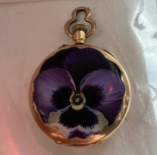 Beautiful Example of Victorian Ladies Pocket Watch 14ct Enamel Work Circa 1880