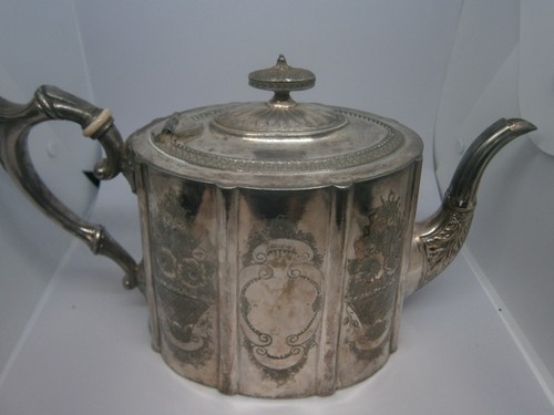 Antique silver plated teapot - antique,