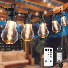 Festoon Lights Outdoor, 17M/55.77FT Connectable Outdoor String Lights Mains Powe