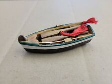 Row Boat Fishing Skiff Tender Dinghy Oars Wooden Painted Christmas Tree Ornament