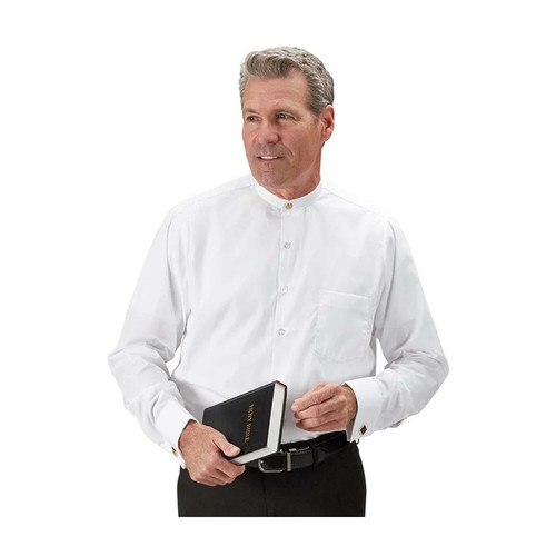 White clerical neckband shirt - clerical,