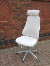 IKEA MATCHSPEL Gaming/Office Desk swivel Chair Adjustable Bomstad White