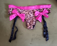 La Senza Pussycat Dolls Suspender Belt Leopard Bows Rare Small
