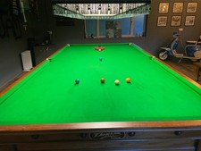 Antique mahogany FULL SIZE snooker table and accessories