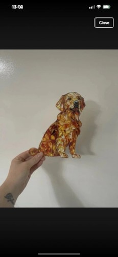 Golden retriever acrylic - golden,