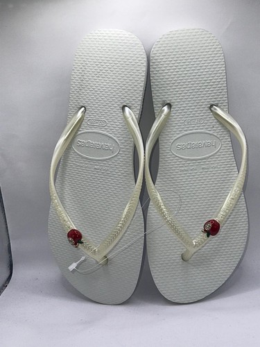 White flip flop with - white,