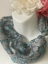 Turq and White Pattern viscose