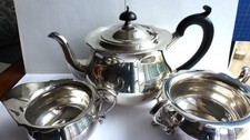 Tea Set. Silver Plate. Elegant  Deco Design.Plate in VGC. No Dents.