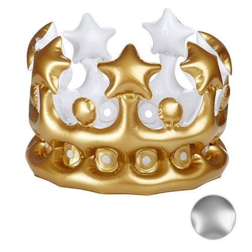 Inflatable adult gold crown - gold,