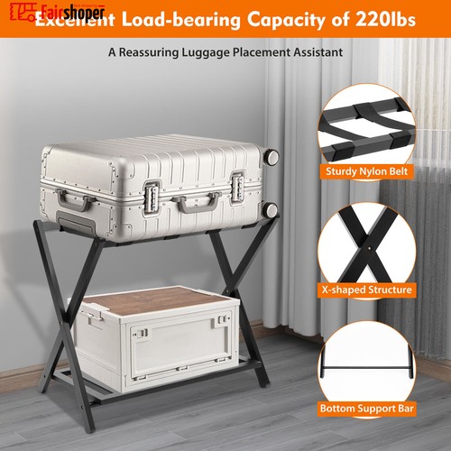 Black folding luggage rack - luggage,