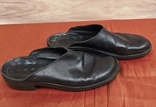 JOSEF SEIBEL size 8 black leather slip-on shoes