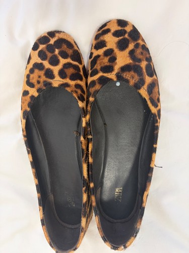 Zara brown leopard print flat - brown,