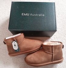 EMU Australia Sheepskin Stinger Micro Boots - Chestnut - Size UK6 - RRP £125