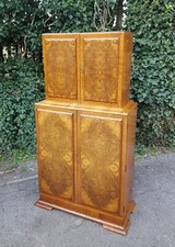 ART DECO BURR WALNUT COCKTAIL CABINET