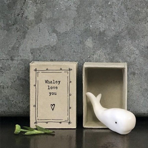 Porcelain whale matchbox gift - porcelain,