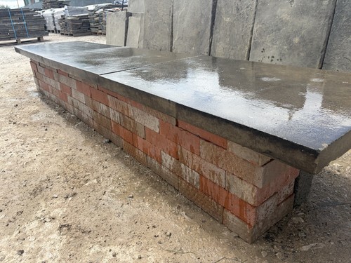 Weathered sawn stone coping - weathered,