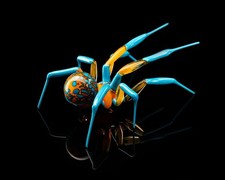 Orange Blue GLASS SPIDER