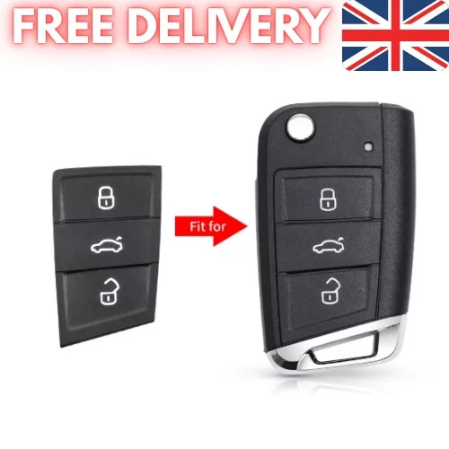 Button remote key fob - 3, rubber