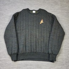 Quiltknit Shooting Jumper Mens 2XL Grey Khaki  Acrylic Wool Blend Hunting Vintag