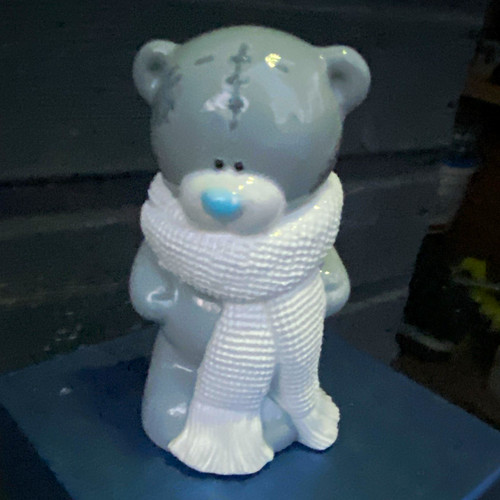Grey ceramic teddy bear piggy - ceramic,