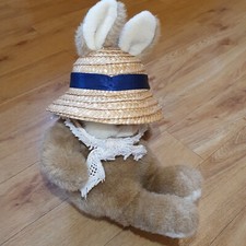 Non Non Vintage Bunny Rabbit Soft Toy Plush Carte Blanche Grandma Grandpa Hat