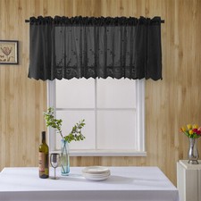 UK Sheer Voile Lace Short Cafe Net Window Curtains 3 drops Bedroom Kitchen NEW