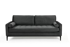 Velvet Grey 3 Seater Sofas - Easy Flat-packed Scottie range with FREE DELIVERY