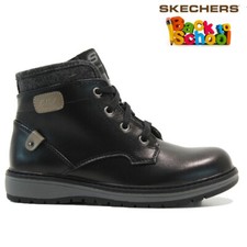 BOYS SKECHERS SCHOOL WINTER ZIP UP ANKLE BIKER CASUAL WALKING BOOTS SHOES SIZE