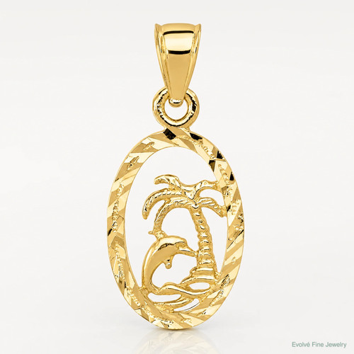 14k yellow gold dolphin - dolphin, and