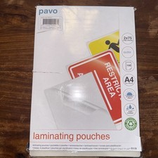 Pavo Laminating Pouches A4 Gloss 2x75 Micron Pack of 100