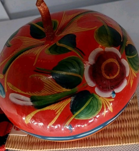 Vintage hand painted gourd - hand,