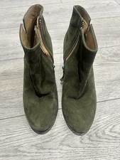 Green Suede Whistle Ankle Boots Size 3