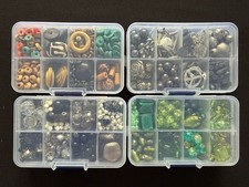 4 Gift Boxes Gemstone Glass Shell Wooden Beads Multicoloured Bead Bundle Lot D