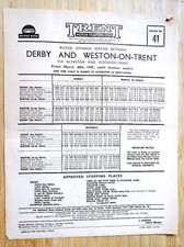 TRENT MOTOR TRACTION LTD 1947 BUS TIMETABLE SERVICE 41 DERBY WESTON-ON-TRENT Alv