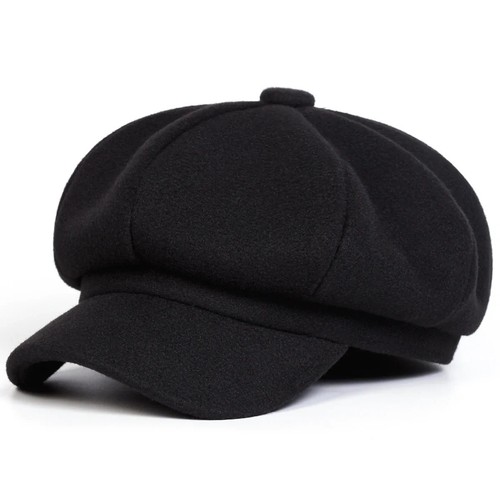 Unisex wool beret hat solid - wool,