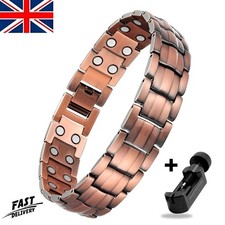 Mens PURE COPPER Bracelet Magnetic Healing Therapy Arthritis Pain Relief Bangle
