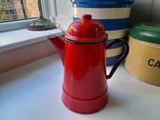 Vintage Red Enamel Coffee Pot