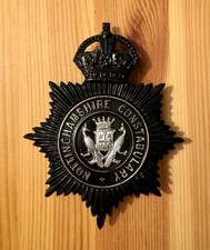 Nottinghamshire Constabulary Police Helmet Plate RARE PEACOCK CENTRE Night Plate