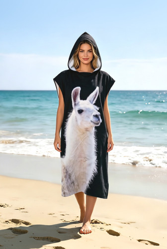 Alpaca lllama hooded beach - alpaca,