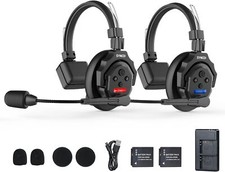 SYNCO XTALK X2 Wireless Intercom Headset System 2.4GHz 350M/1148FT For 2 Persons