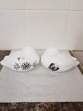 2 x Royal Crown Derby MMXIII White Duck Ceramic Paperweights  No Stoppers