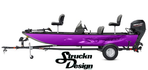 Purple northern pike - purple, boat