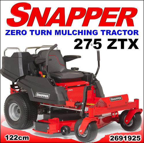 Snapper ztx275 zero - zero, 122cm