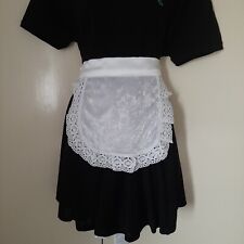Small white  velou lace apron pinny French Maid Victorian fairy tale fancy dress
