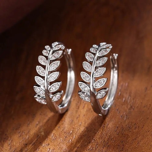 Ear cuff leaf design crystal - ear,