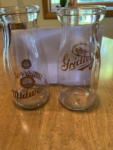 Vintage half pint glass milk - half,
