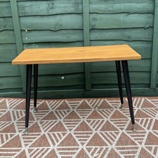 Vintage retro wood MCM 60s/70s small coffee table Side Plant Stand Dansette Legs