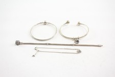 Pandora Sterling Silver Bracelets Charms Stone Set Clasp Torque Family Tree x 4